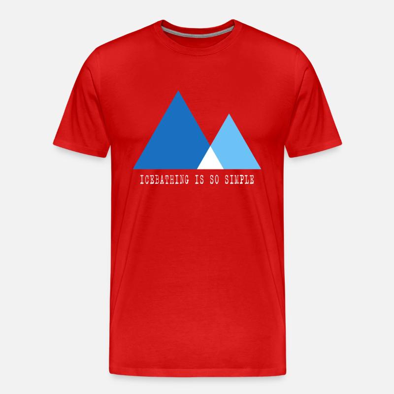 Eisbader Winterbad Kältetherapie "simple ice-bath" - Männer Premium Bio T-Shirt - Rot