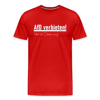 AfD verbieten - weil ich Döner mag! - Männer Premium Bio T-Shirt - Rot - Vorne - Damien (186cm)