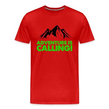 Aventure en montagne - T-shirt bio Premium Homme - rouge - Devant - Damien (186cm)