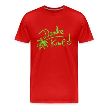 Merci Karl - T-shirt bio Premium Homme - rouge - Devant - Damien (186cm)