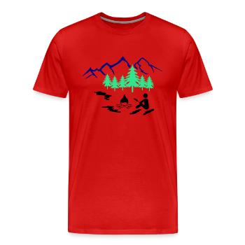 lagerfeuer outdoor - Männer Premium Bio T-Shirt - Rot - Vorne - Damien (186cm)