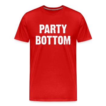 Party Bottom - Men's Premium Organic T-Shirt - red - Front - Damien (186cm)