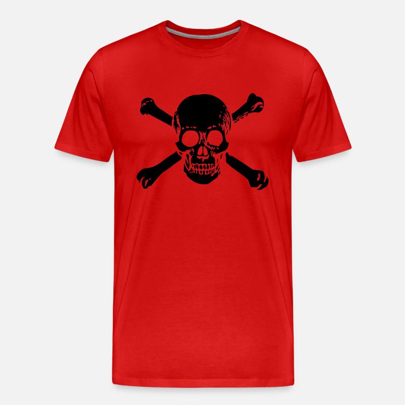 OLD SCHOOL SKULL 1C - Männer Premium Bio T-Shirt - Rot