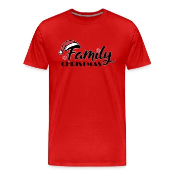 Family Christmas Font - Men's Premium Organic T-Shirt - red - Front - Damien (186cm)
