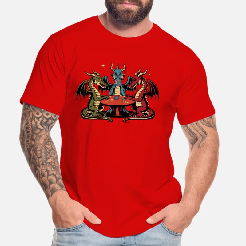 Dragons playing cards Men's Premium Organic T-Shirt