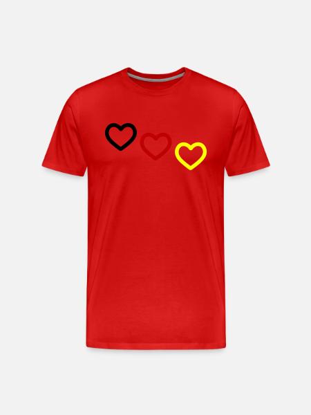 Germany Hearts Team - Men's Premium Organic T-Shirt - red