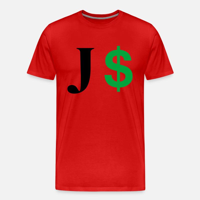Buchstabe j Dollar - Männer Premium Bio T-Shirt - Rot