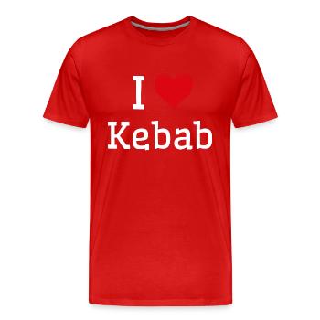 Ich liebe Kebab - Männer Premium Bio T-Shirt - Rot - Vorne - Damien (186cm)