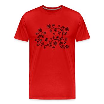 Blumenranke Blumen Blüte Blume Formen - Männer Premium Bio T-Shirt - Rot - Vorne - Damien (186cm)