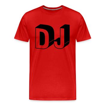 DJ - Männer Premium Bio T-Shirt - Rot - Vorne - Damien (186cm)