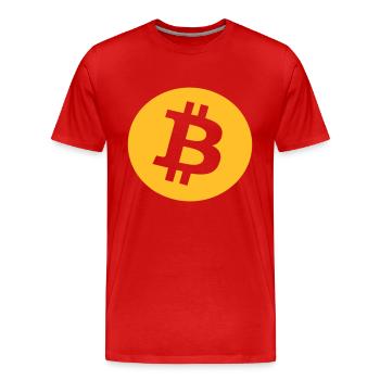 Bitcoin - T-shirt bio Premium Homme - rouge - Devant - Damien (186cm)