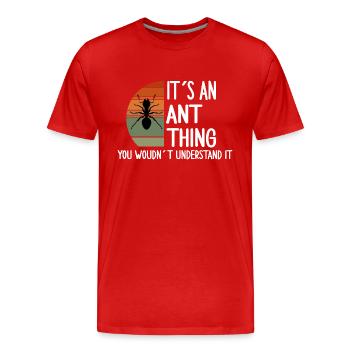 fourmi chose fourmis fourmis ventilateur de fourmi fireant - T-shirt bio Premium Homme - rouge - Devant - Damien (186cm)