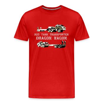 AVM Dragon Wagon M25 TANK TRANSPORTER US Seconde Guerre mondiale - T-shirt bio Premium Homme - rouge - Devant - Damien (186cm)