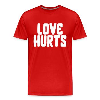 l’amour blesse l’amour police drôle dire - T-shirt bio Premium Homme - rouge - Devant - Damien (186cm)