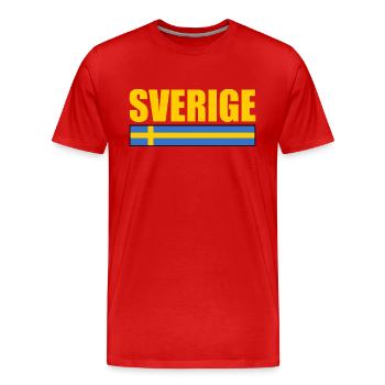 sverige - Männer Premium Bio T-Shirt - Rot - Vorne - Damien (186cm)