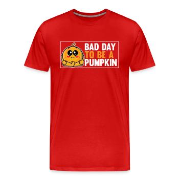 Bad Day to be a pumpkin - Men's Premium Organic T-Shirt - red - Front - Damien (186cm)