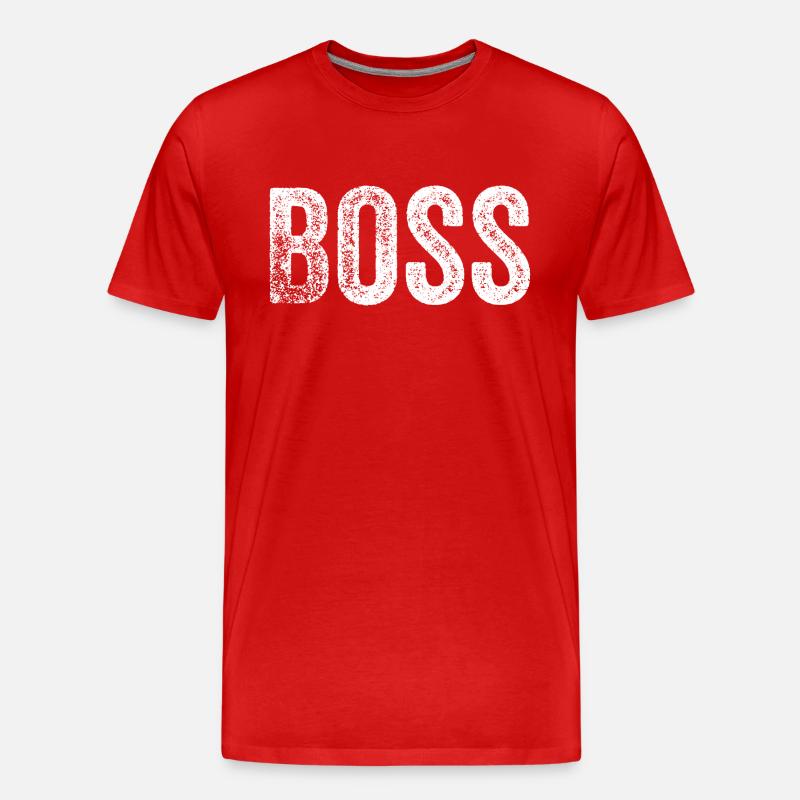 lustiger Chef - Männer Premium Bio T-Shirt - Rot