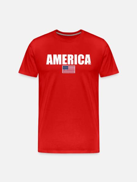 Amérique Drapeau américain États-Unis - T-shirt bio Premium Homme - rouge