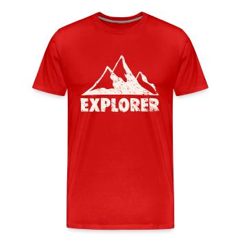 EXPLORATEUR - T-shirt bio Premium Homme - rouge - Devant - Damien (186cm)