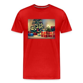 Weihnachtsgeschenke - Männer Premium Bio T-Shirt - Rot - Vorne - Damien (186cm)