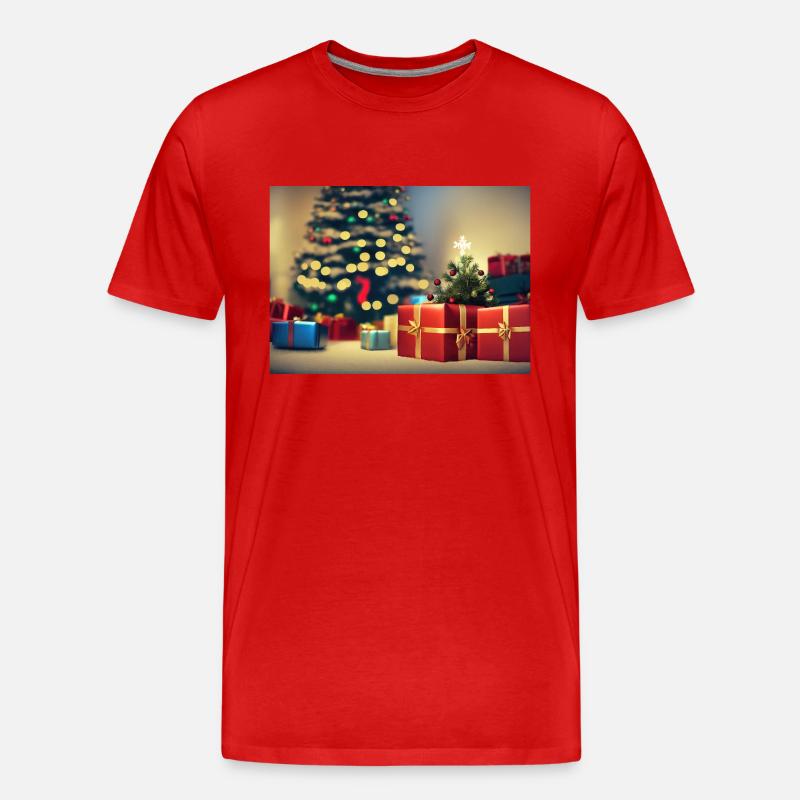 Weihnachtsgeschenke - Männer Premium Bio T-Shirt - Rot