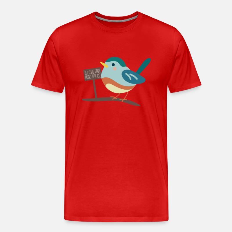 Dicker Vogel - Männer Premium Bio T-Shirt - Rot