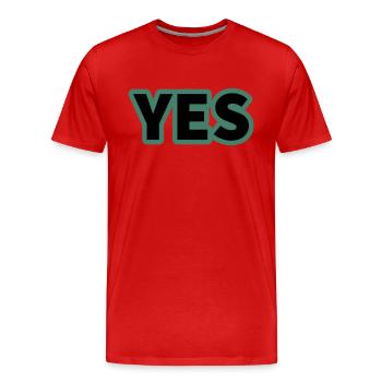 YES - Men's Premium Organic T-Shirt - red - Front - Damien (186cm)