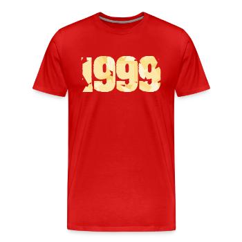 1999 - T-shirt bio Premium Homme - rouge - Devant - Damien (186cm)
