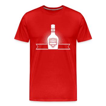 Beer Wine Whiskey Schnapps Alcohol - Men's Premium Organic T-Shirt - red - Front - Damien (186cm)