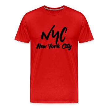 Ville de New York - T-shirt bio Premium Homme - rouge - Devant - Damien (186cm)
