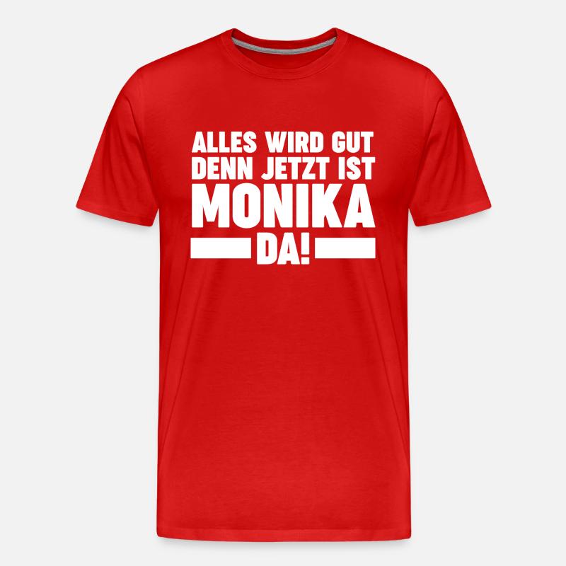 Monika - Männer Premium Bio T-Shirt - Rot