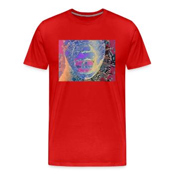 Art numérique « mange ma langue » TTT - T-shirt bio Premium Homme - rouge - Devant - Damien (186cm)