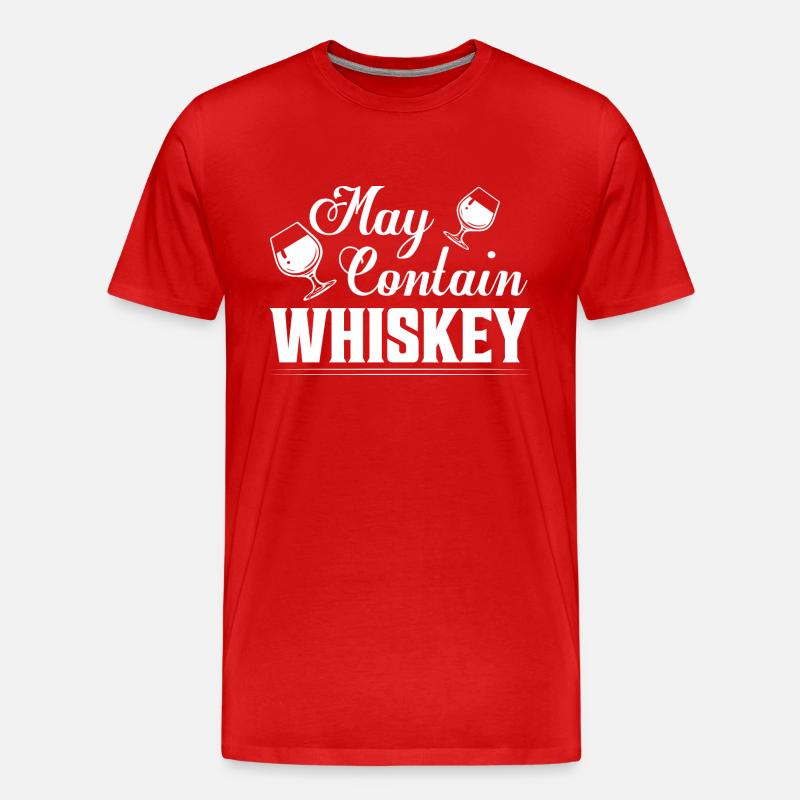 May Contain Whiskey Bourbon Drinking - Männer Premium Bio T-Shirt - Rot