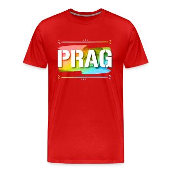 Prague - T-shirt bio Premium Homme - rouge - Devant - Damien (186cm)