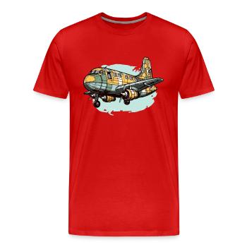 Passagierflugzeug - Männer Premium Bio T-Shirt - Rot - Vorne - Damien (186cm)
