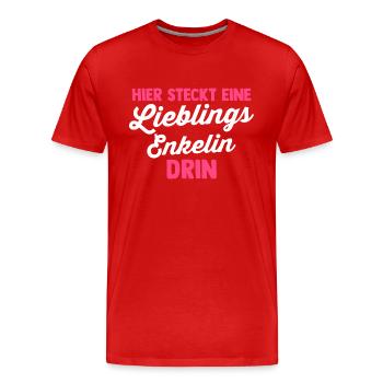 Enkelin - Männer Premium Bio T-Shirt - Rot - Vorne - Damien (186cm)