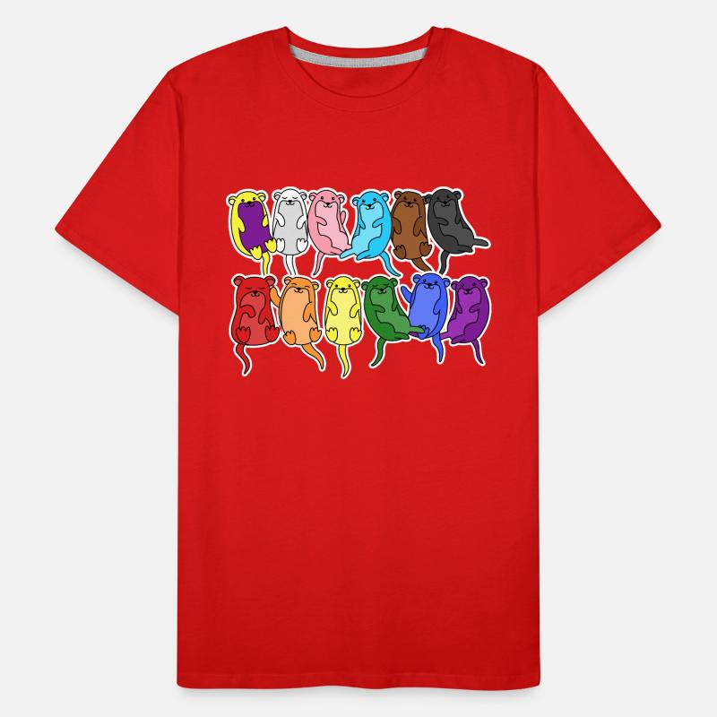 Fierté Progrès Flag Otter Égalité T-shirt bio Premium Homme