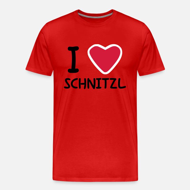 I love Schnitzl - Männer Premium Bio T-Shirt - Rot