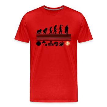 Bitcoin-Entwicklung - Männer Premium Bio T-Shirt - Rot - Vorne - Damien (186cm)