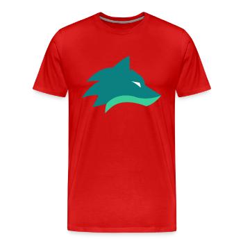 Wolf Logo - Männer Premium Bio T-Shirt - Rot - Vorne - Damien (186cm)