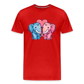 Mammoth Couple Love Couple In Love - Men's Premium Organic T-Shirt - red - Front - Damien (186cm)