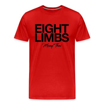 Muay Thai - Männer Premium Bio T-Shirt - Rot - Vorne - Damien (186cm)