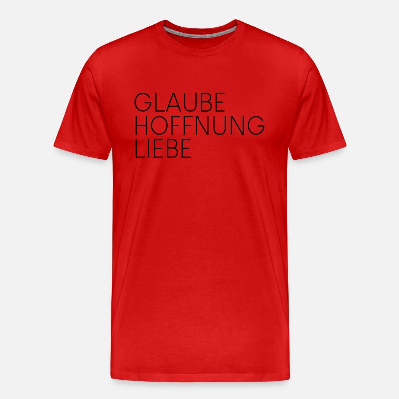 GlaubeHoffnungLiebe - Männer Premium Bio T-Shirt - Rot