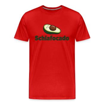 Schlafocado - Fun Avocado Design - Men's Premium Organic T-Shirt - red - Front - Damien (186cm)