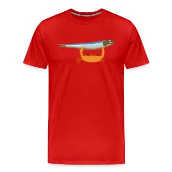 Crabe fier - T-shirt bio Premium Homme - rouge - Devant - Damien (186cm)