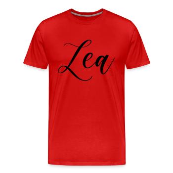 Nom Lea - T-shirt bio Premium Homme - rouge - Devant - Damien (186cm)