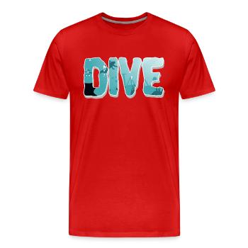 Tauchen Taucher - Männer Premium Bio T-Shirt - Rot - Vorne - Damien (186cm)