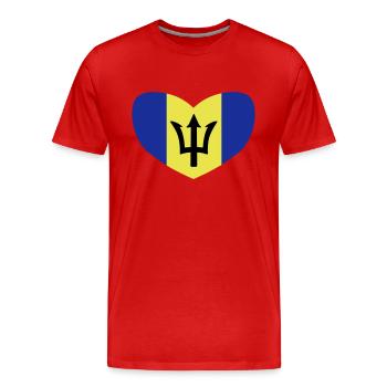 Love Barbados - Men's Premium Organic T-Shirt - red - Front - Damien (186cm)
