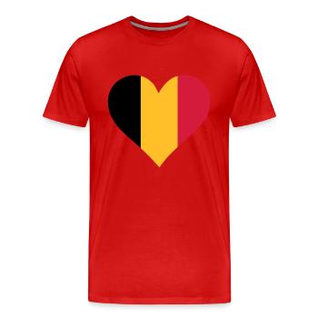 A heart for Belgium - Men's Premium Organic T-Shirt - red - Front - Damien (186cm)