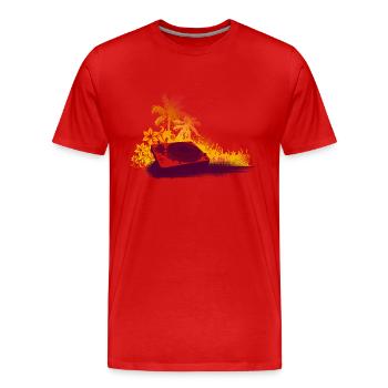 Turntable Beach DJ - Men's Premium Organic T-Shirt - red - Front - Damien (186cm)